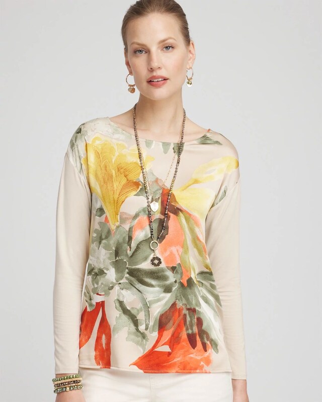 Satin Garden Long Sleeve Tee - image 1